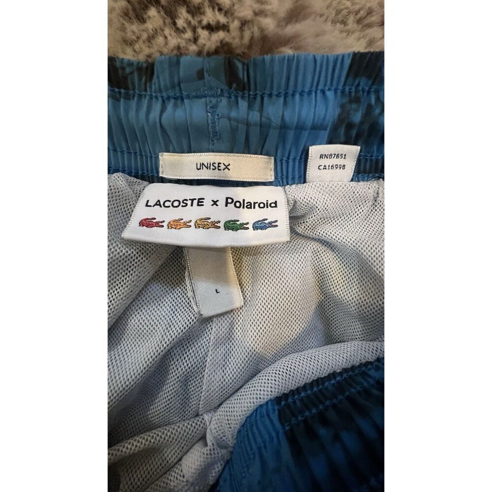 Lacoste Polaroid Trackpants Unisex Sz L Zip Leg Pockets Drawstring - Picture 10 of 16